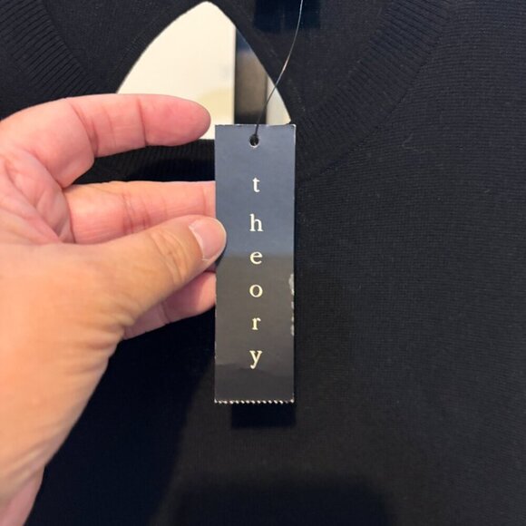 Theory Maysen Prosecco Black Sleeveless Cut Out Back Fit and Flare Dress - Picture 6 of 14